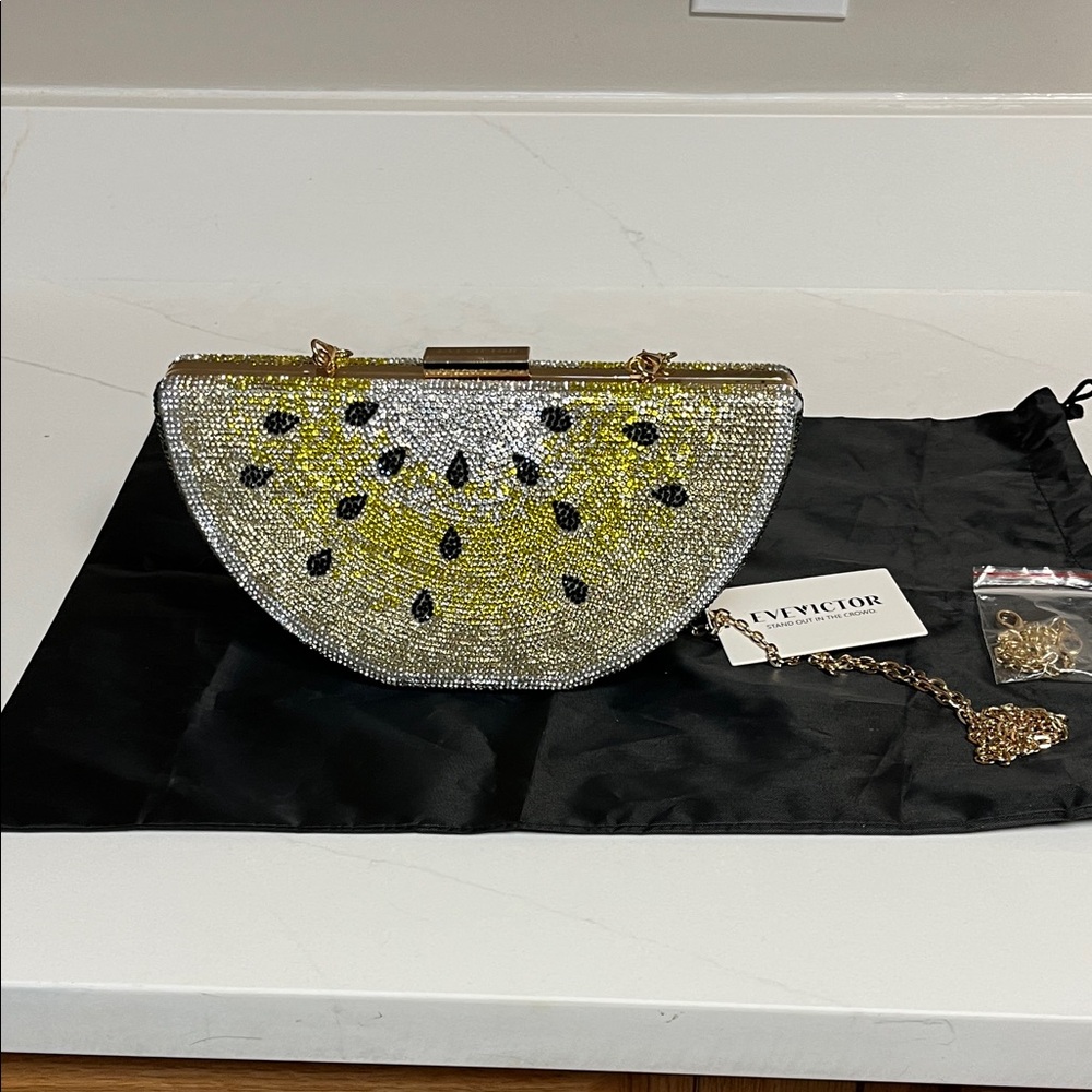 EVEVICTOR  Watermelon Slice Shape Crystal Clutch - Picture 14 of 14